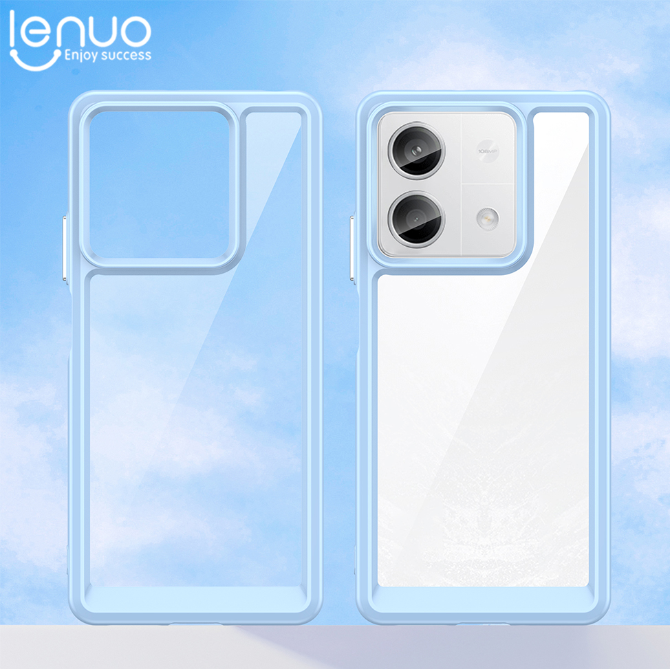 Lenuo Colorful shell Phone case For Xiaomi Redmi Note 13 4G 5G / Note 13 Pro 4G 5G / Note 13 Pro+ & 13 Pro PLus / Poco X6 Acrylic TPU Two in One Silicone Soft Case Drop proof Rear Cover